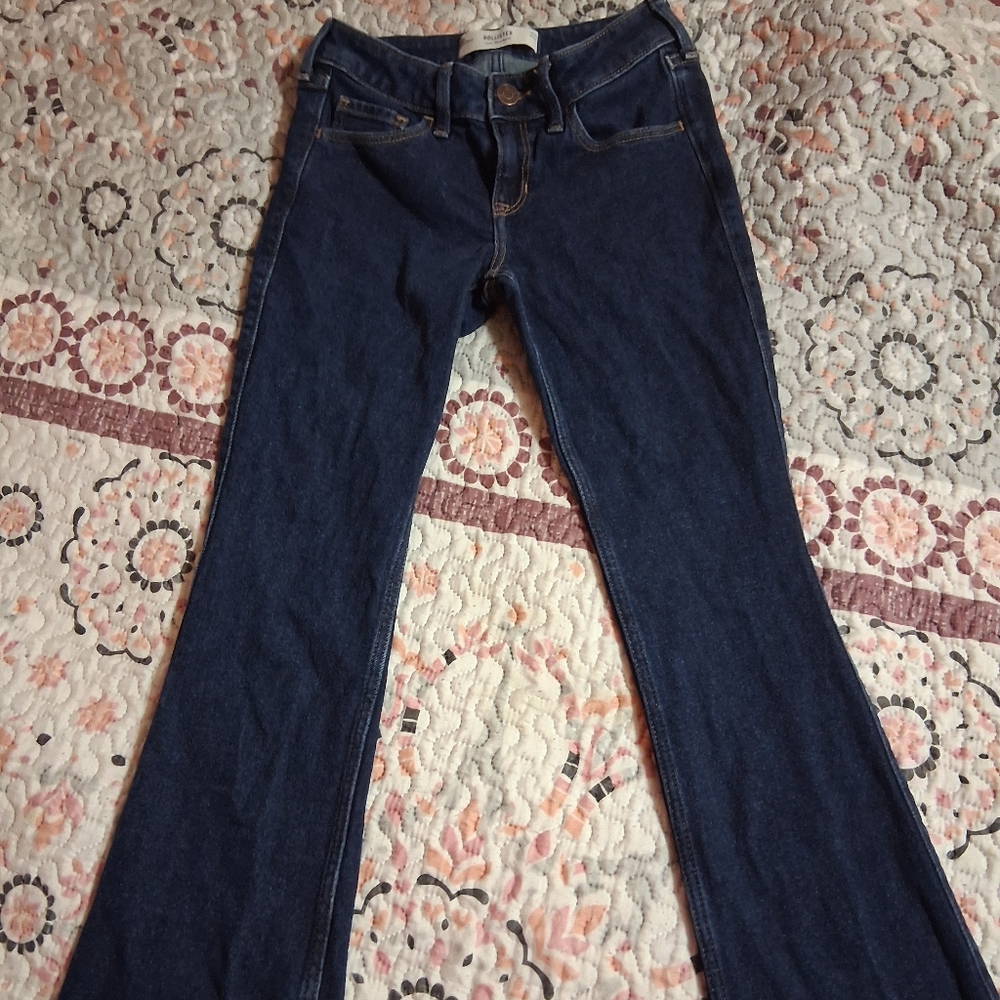 Hollister Dark Blue 00 short Lowrise Bootcut Jeans